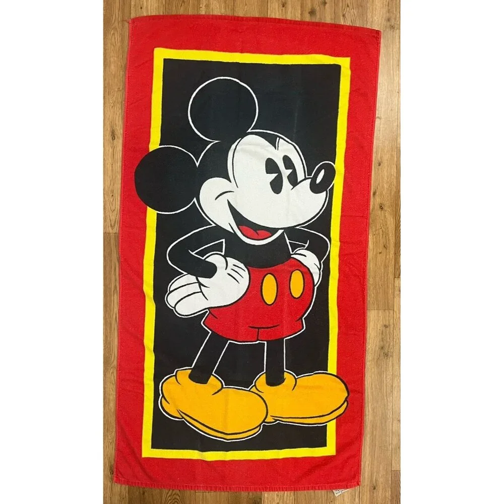 Vintage Franco Walt Disney Company All Cotton Mickey Mouse Beach Towel 30x60